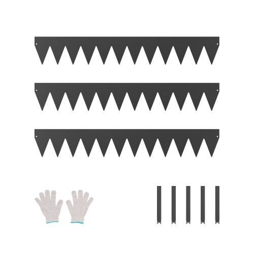 VEVOR Rasenkante, 3er Pack 38x208 mm, Beeteinfassung, Gartenpalisade, biegbare Garteneinfassung, robuste Beetumrandung, einfach zu installieren