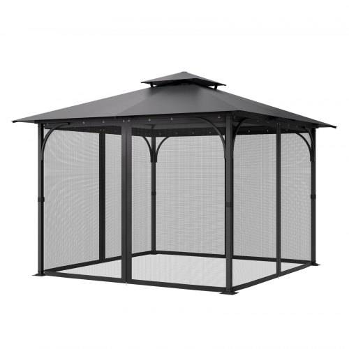 VEVOR Moskitonetz für Pavillon, Mückennetz-Ersatz, passend für 304,8x304,8x204,2 cm gro_e Pavillons, Insektennetz, 4-teiliger Seitenwand-Pavillonvo