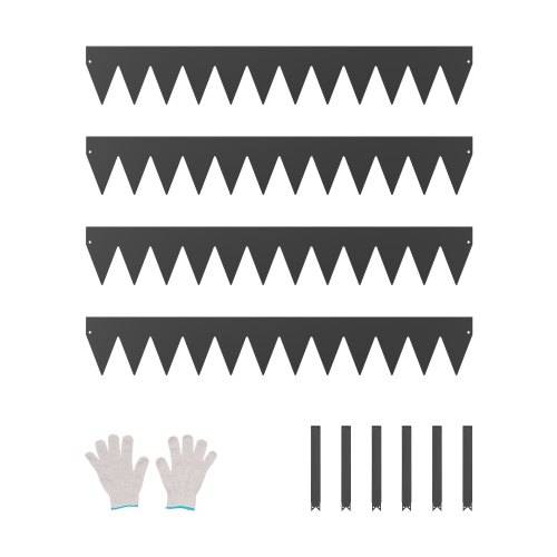 VEVOR Rasenkante, 4er-Set, 1016x152,4x1,5 mm, rostbeständige Beeteinfassung aus Metall, Beetumrandung, Raseneinfassung, einfach zu installieren