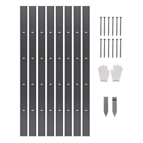 VEVOR Beeteinfassung, 8 Packungen _ 183 cm, Rasenkante aus Aluminiumlegierung, Beetumrandung, biegbare Garteneinfassung, Rasenbegrenzung, robuster