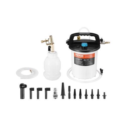 VEVOR Bremsenentlüfter Set 3 L Bremsflüssigkeitsabsauger mit 1 L Siphon-Nachfüllflasche und 13 Schlauchverbindern, komplettes Bremsflüssigkeitsent