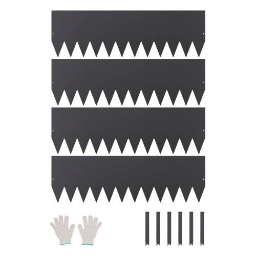 VEVOR Rasenkante, 4er-Set, 1016x304,8x1,5 mm, rostbeständige Beeteinfassung aus Metall, Beetumrandung, Raseneinfassung, einfach zu installieren
