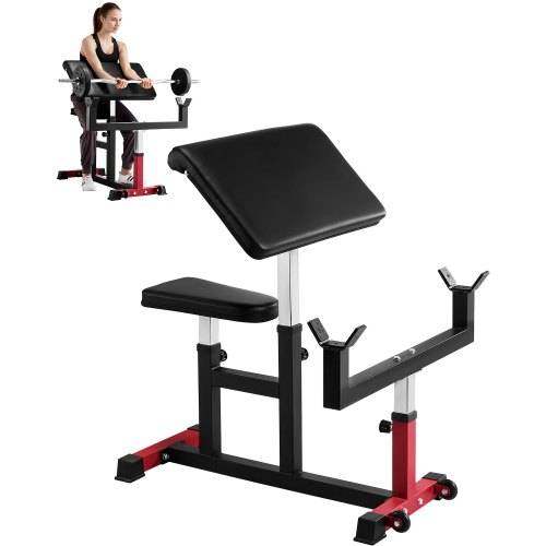 VEVOR Preacher Curlbank Bizepsmaschine für Krafttraining, (Max. Belastung 200 kg) Heim-Fitnessgerät, Bizepsstation für Langhantel und Kurzhanteln