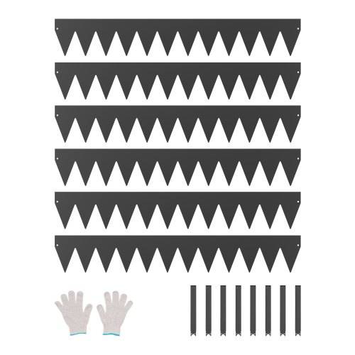 VEVOR Rasenkante, 6er-Pack, 1016x152,4x1,5 mm, Metall-Beeteinfassung, biegbare Garteneinfassung, Beetumrandung, einfach zu installieren, Trennwand
