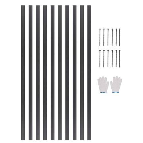 VEVOR Beeteinfassung, 10er-Pack, 1524x43x1,6 mm, Rasenkante aus Aluminiumlegierung, Mähkante, biegbare Beetumrandung, Garteneinfassung, robuste