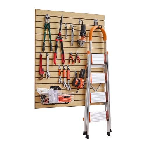 VEVOR Werkzeugwand 1220x1220x18mm, MDF-Garagen-Lamellenwand mit modularem Design, Wandhalter, 11,3 kg Lamellenwandpaneel mit Kupplungsstruktur