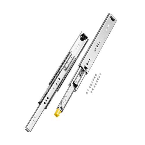 VEVOR Schubladenführung mit Vollauszug, 1 Paar, Teleskopschienen, Schubladenschiene, 400 mm, Tragkraft 113,4 kg, seitlich montierte Gleitschiene mit