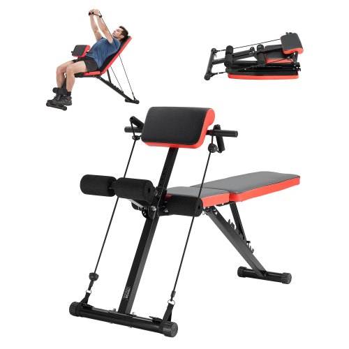 VEVOR multifunktionale Hantelbank für Ganzkörpertraining, Hyperextensionsbank römischer Stuhl 350 kg verstellbare faltbare Rückentrainer Sit-Up-Tr