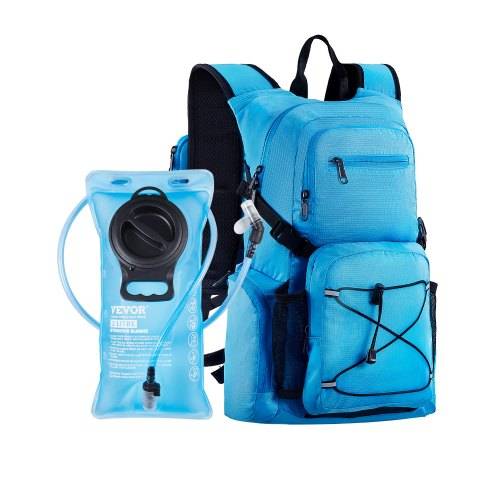 VEVOR Trinkrucksack 25 L isolierter Rucksäcke mit 2 L TPU-Wasserblase Laufrucksack Wanderrucksäcke für Radfahren Laufen Ausflug Klettern Blau, Hydr