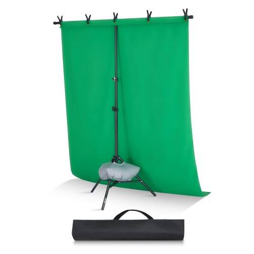 VEVOR Hintergrundständer verstellbares Fotohintergrundständer (Hintergrundtuch: 154 x 198 cm), tragbarer Hintergrundständer mit 1 Stativ, Bildschir