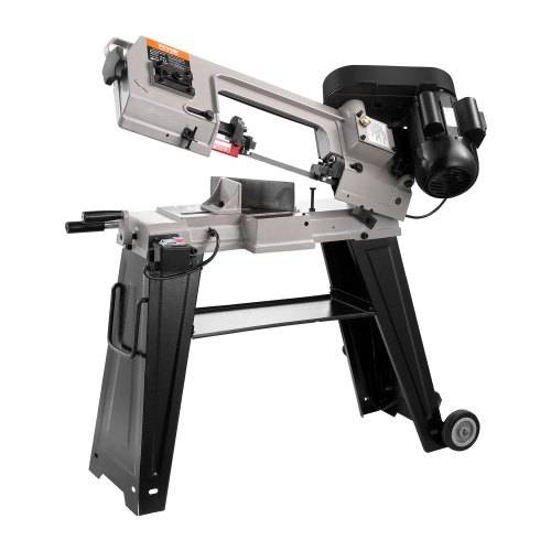 VEVOR Metallbandsäge mit Untergestell, rechteckige Schnittkapazität 10x15cm, Bügelsäge mit 550 W Motor, 0_45 ° Winkeleinstellung, variable Geschw