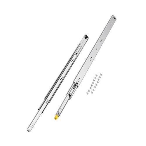 VEVOR Schubladenführung mit Vollauszug, 1 Paar, Schubladenschiene, abschlie_bare Teleskopschienen, 950 mm, Tragkraft 113,4 kg, seitlich montierte