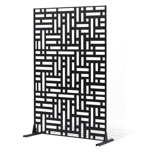 VEVOR Paravent, 120x50,8x193 cm, Sichtschutz für den Au_enbereich, freistehende Trennwand mit Ständer, dekorativer Raumteiler aus Stahl für Balkon