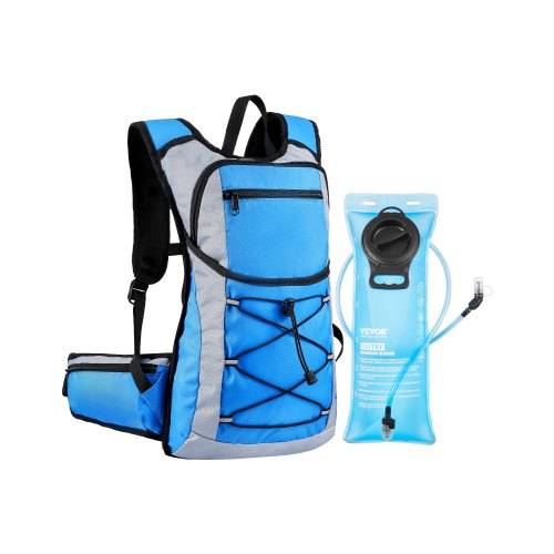 VEVOR Trinkrucksack 15 L isolierter Rucksäcke mit 3 L TPU-Wasserblase Laufrucksack Wanderrucksäcke für Radfahren Laufen Ausflug Schwarz, Hydro-Wass