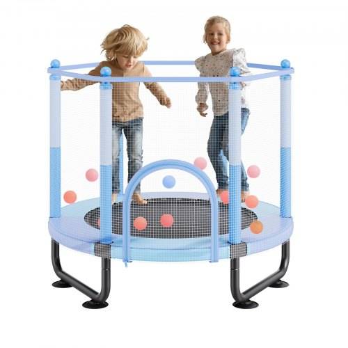 VEVOR Kindertrampolin Outdoor-Trampolin mini Freizeittrampolin 1545 mm für Kleinkinder mit Sicherheitsnetz & Basketballkorb, Geburtstagsgeschenk