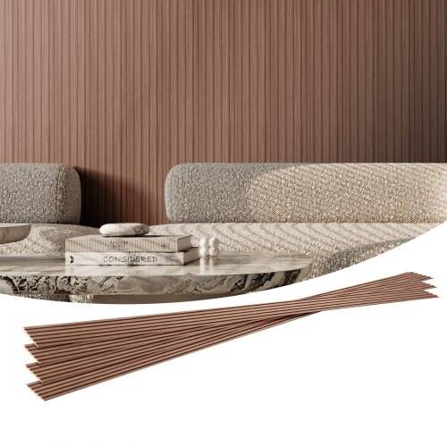 VEVOR Akustikpaneele 8er-Set, Akustikplatten, 2450 x 166 mm, WPC-Akzent-Holzwandpaneele für moderne Innenwände, Kunstholz-Wandplatten für stilvolle