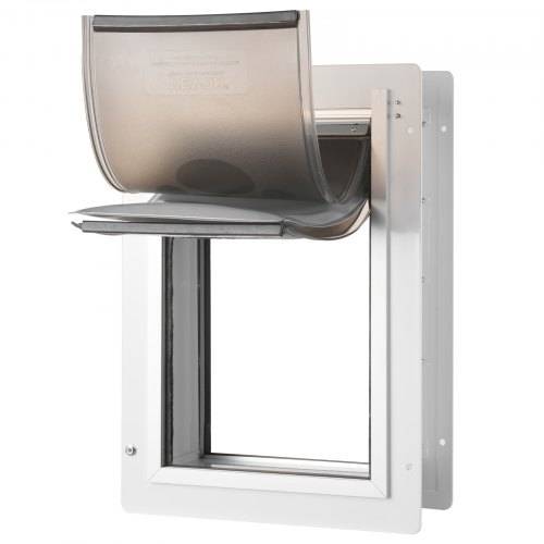 VEVOR Haustierklappe Hundeklappe Metallrahmen mit Schloss & 3-Klappen-System 236 x 335 mm, wetterfeste Hundeklappe Haustiertüre geeignet für Katzen