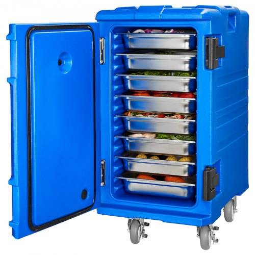 VEVOR Isolierter Speisenbehälterträger Warmhaltebox für Gastronomie 120 L, Speisenbehälter mit Doppelschnallen & Griffen, Speisenbehälterträger