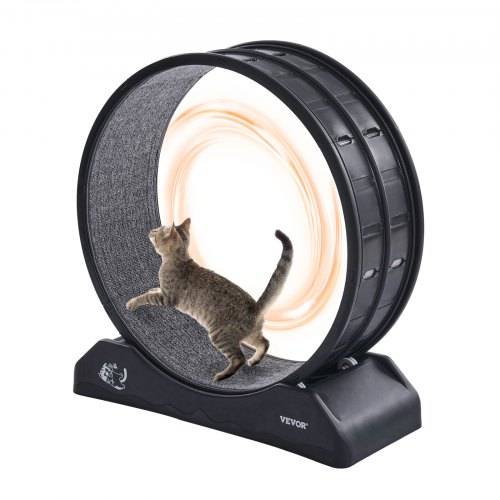 VEVOR Katzenlaufrad, 80x34x85cm, gro_es Laufrad für Katzen mit sicherer Bremse und Laufbahn aus Teppich, leiser Betrieb, Laufband für Katzen, Katzen