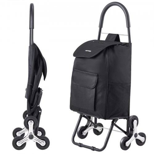 VEVOR faltbarer Einkaufswagen, 450x350x965mm, Sackkarre zum Treppensteigen mit 6 Rädern, Aufbewahrungstasche aus Oxford-Stoff, zum Einkaufen, Büro