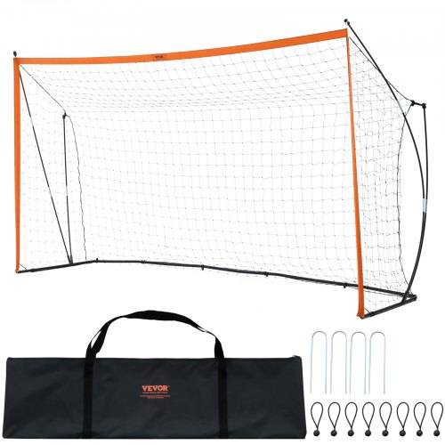 VEVOR Tragbares Fu_balltor Soccertor Fu_ballnetz 3,66 x 1,83 m für den Garten, _bungsfu_ballnetz Trainingstor-Set mit Stahl-Glasfaserstruktur