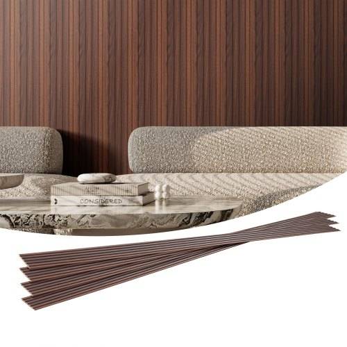 VEVOR Akustikpaneele 8er-Set, Akustikplatten, 2450x166mm, WPC-Akzent-Wandpaneele aus Holz für moderne Innenwände, Wandpaneele in Holzoptik für stil
