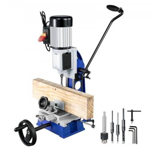 VEVOR Tischstemmmaschine, 1/2 PS, 1400 U/min, Tischbohrmaschine mit beweglicher Werkbank, Hohlstemmmaschine, zum Bohren von runden, quadratischen