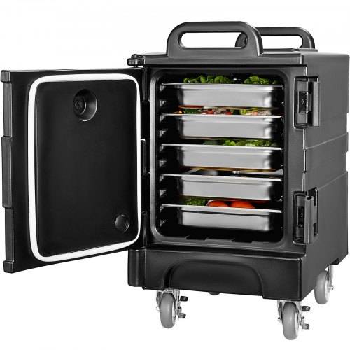 VEVOR Isolierter Speisenbehälterträger Warmhaltebox für Gastronomie 75 L, Speisenbehälter mit Doppelschnallen & Griffen, Speisenbehälterträger L