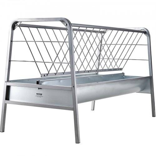 VEVOR Heuraufe für Vieh, 2-in-1-Futtertrog für Getreide & Heu, Futterraufe mit 80 Gallonen Fassungsvermögen, 1471mm langer Heufütterer für Ziegen