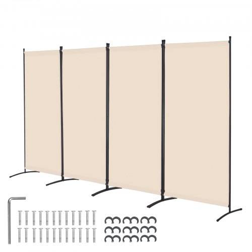VEVOR Raumteiler 4 Paneele Paravent 3464 x 1840 x 520 mm, faltbarer Sichtschutz & tragbarer Trennwandteiler zur Raumtrennung, freistehende