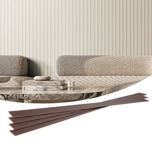VEVOR Akustikpaneele, 8er-Set, Akustikplatten, 2450 x 166 x 9 mm, WPC-Akzent-Holzwandpaneele für moderne Innenwände, Kunstholz-Wandplatten für stil