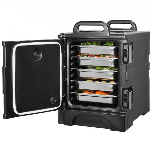 VEVOR Isolierter Speisenbehälterträger Warmhaltebox für Gastronomie 75 L, Speisenbehälter mit Doppelschnallen & Griffen, Speisenbehälterträger L