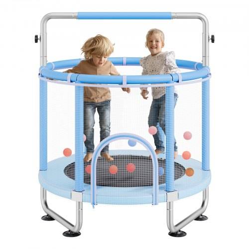 VEVOR Kindertrampolin Trampolin Mini Freizeittrampolin 147 cm für Kleinkinder mit Sicherheitsnetz & Basketballkorb, Geburtstagsgeschenk