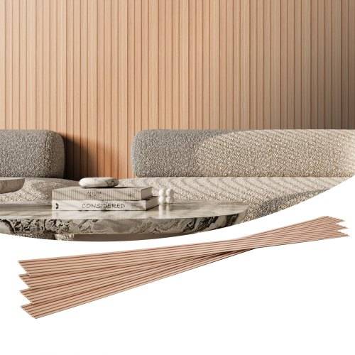 VEVOR Akustikpaneele, Akustikplatten, 2450 x 166mm, WPC-Akzent-Holzwandpaneele für moderne Innenwände, Wandpaneele in Holzoptik für stilvolles Deko
