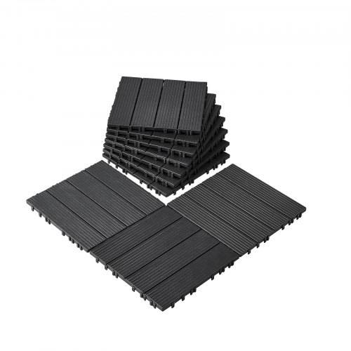 VEVOR Terrassenfliesen, 10er-Set, Balkonfliesen 30 x 30 cm, Klickfliesen, wasserdichter Kunststoff-Bodenbelag für den Au_enbereich
