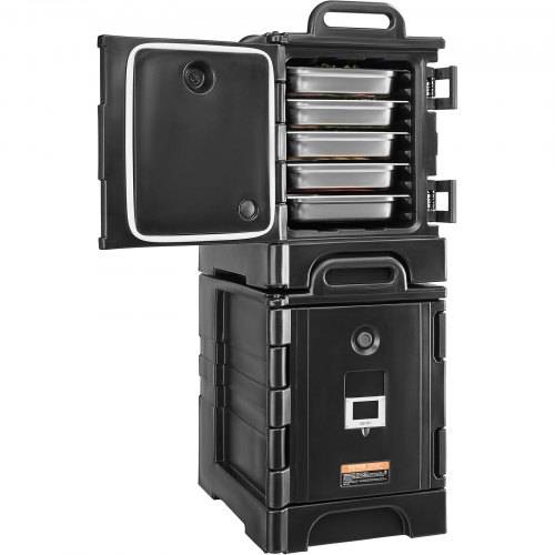 VEVOR Isolierter Speisenbehälterträger Warmhaltebox für Gastronomie 75 L x 2, Speisenbehälter mit Doppelschnallen & Griffen, Speisenbehälterträg