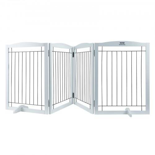 VEVOR Freistehendes Hundetor, Haustiertor, 610 x 813 mm Türschutzgitter 4-Platten-Faltbares Hundetor für Breite & Schmale Durchgänge, Erweiterbare