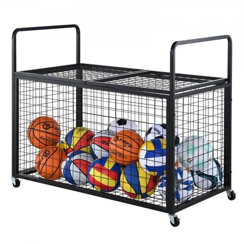 VEVOR Ballwagen Rollwagen 1150 x 610 x 912 mm Sportbällen, Abschlie_barer Basketballkäfig Ballkäfig, Sportausrüstung für den Innen- und Au_enbere
