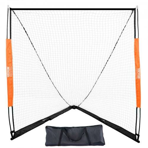 VEVOR Lacrosse-Tor, 6' x 6' Lacrosse-Netz, tragbares Lacrosse-Tor mit Tragetasche, Glasfaserstange, Hinterhof-Lacrosse-Trainingsausrüstung, einfach