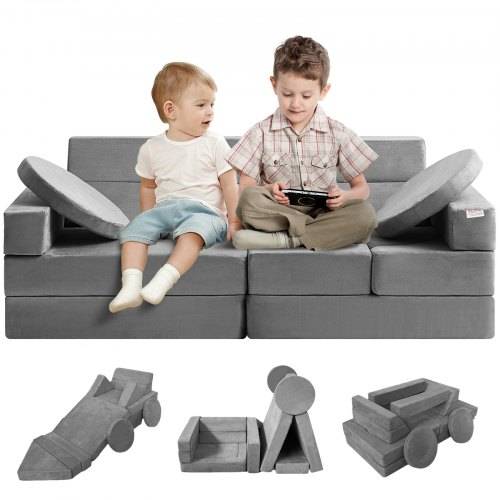 VEVOR Spielsofa Kindersofa, 15 in 1 Kindersofa aus Schaumstoff, Matratze Multifunktional Spieltisch Puzzle Sofa, Kindersessel Faltbar, Pädagogisches