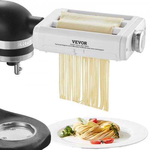 VEVOR 3 in 1 Manuelle Nudelmaschine Edelstahl, Edelstahl Frische Manuell Pasta Walze Maschine Italienische Flachteigmaschine Pastamaker inkl
