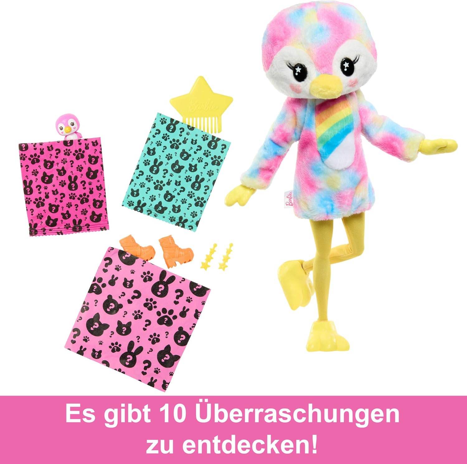Barbie Cutie Reveal Puppe und Accessoires Batik-Pinguin-Plüschkostüm
