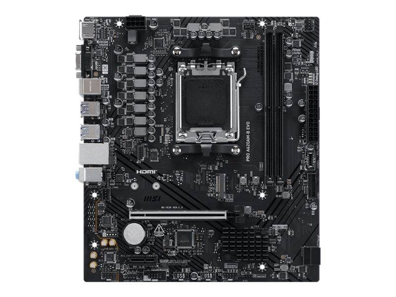 MSI PRO A620AM-B EVO - Motherboard - micro ATX - Socket AM5 - AMD A620A Chipsatz - USB 3.2 Gen 1, USB-C 3.2 Gen 1 - 2.5 Gigabit LAN