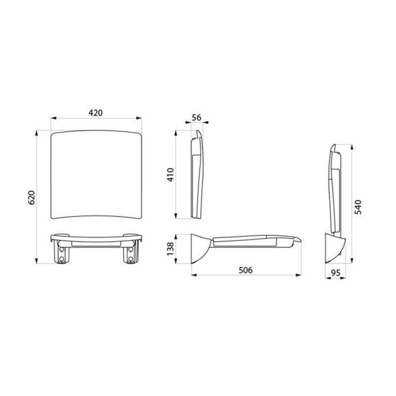 *DU-Klappsitz Komf.+Lehne weiß (Restpst.dann 510420N+510429N)Del