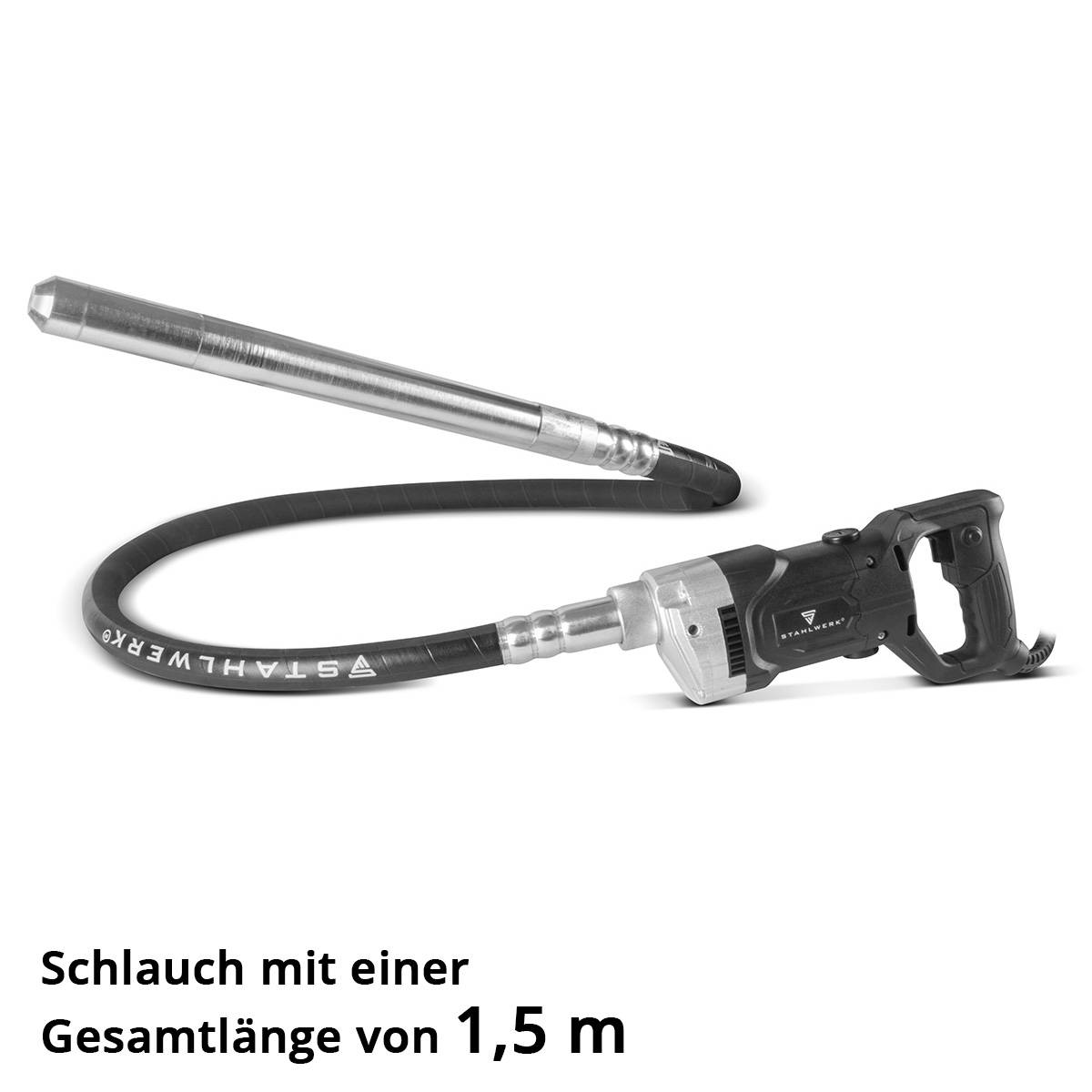 STAHLWERK Betonverdichter 900W mit Rüttelflasche 35mm 1,5m Innenrüttler