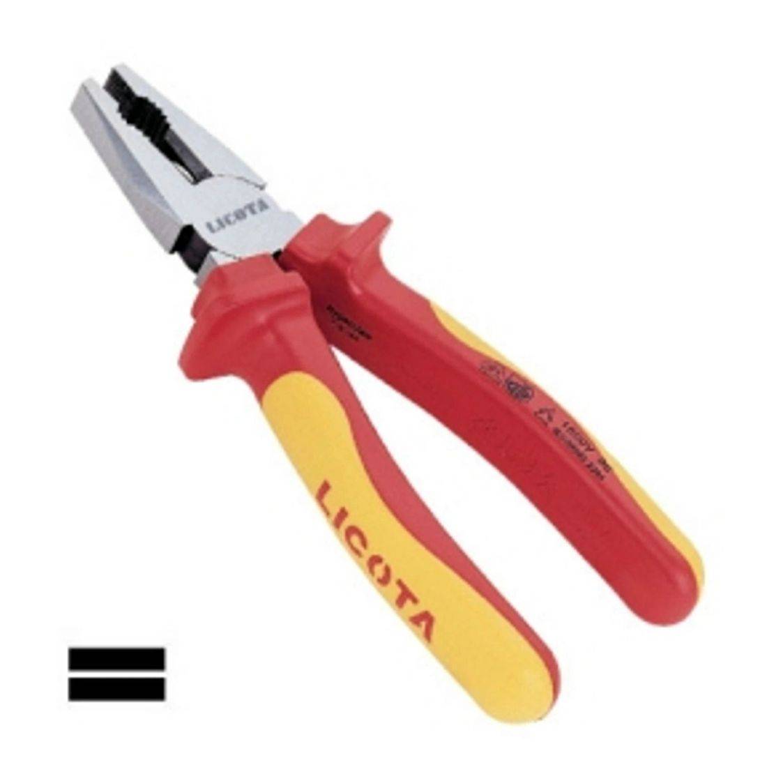 Rote und gelbe Zangen der Marke 