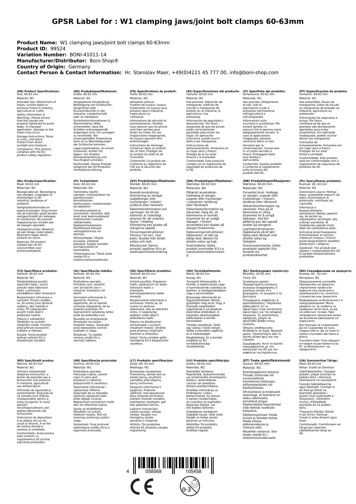 W1 Spannbacken-/ Gelenkbolzschellen 60-63mm