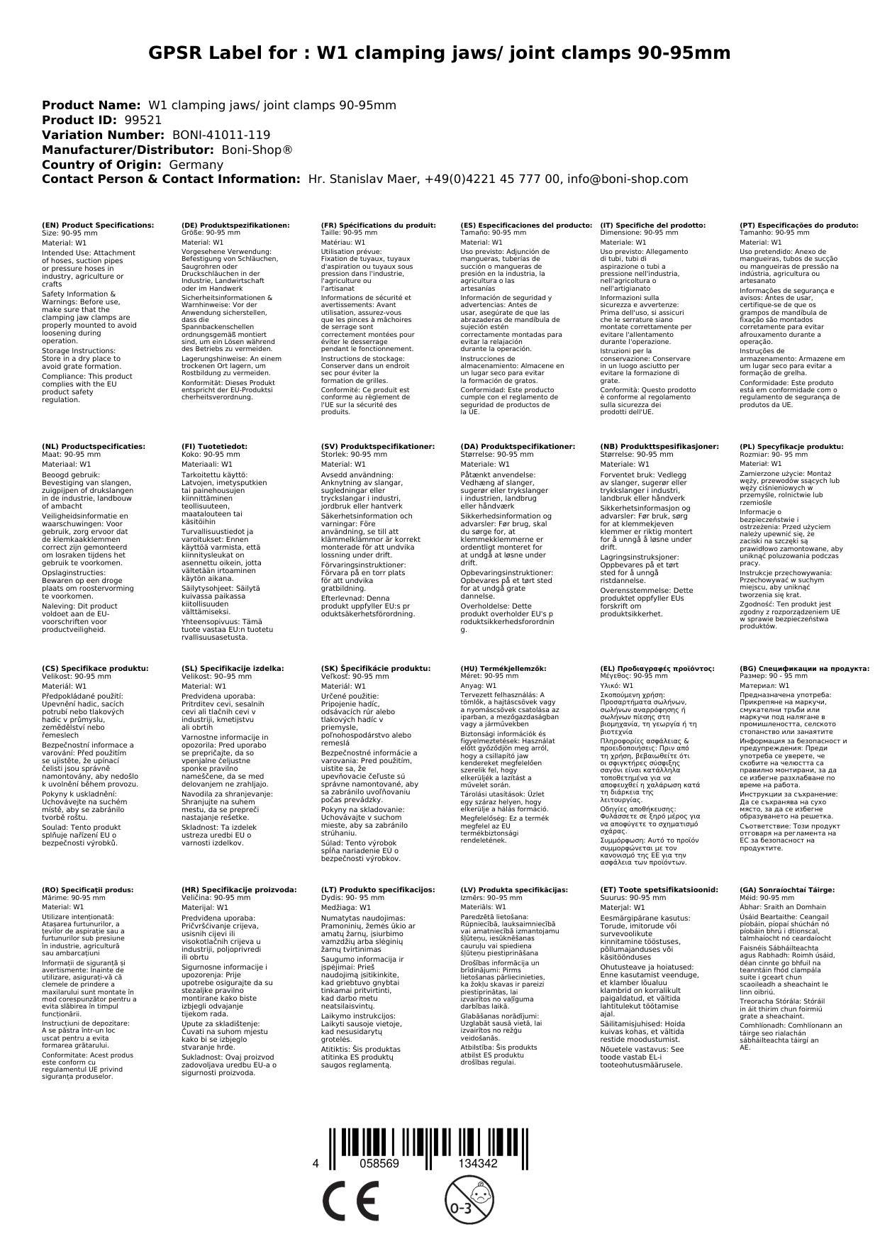 W1 Spannbacken-/ Gelenkbolzschellen 90-95mm