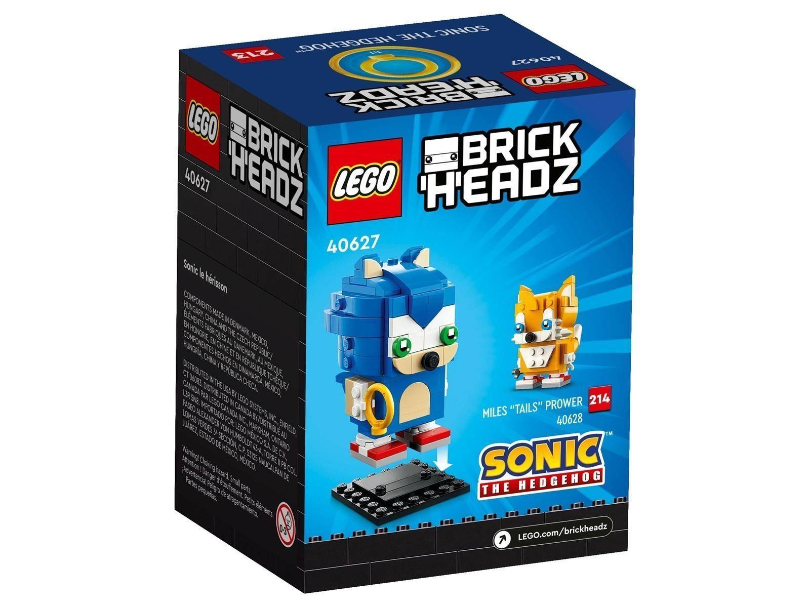 LEGO BrickHeadz Sonic the Hedgehog Kartonset mit den Figuren Sonic und Tails, Satznummer 40627.
