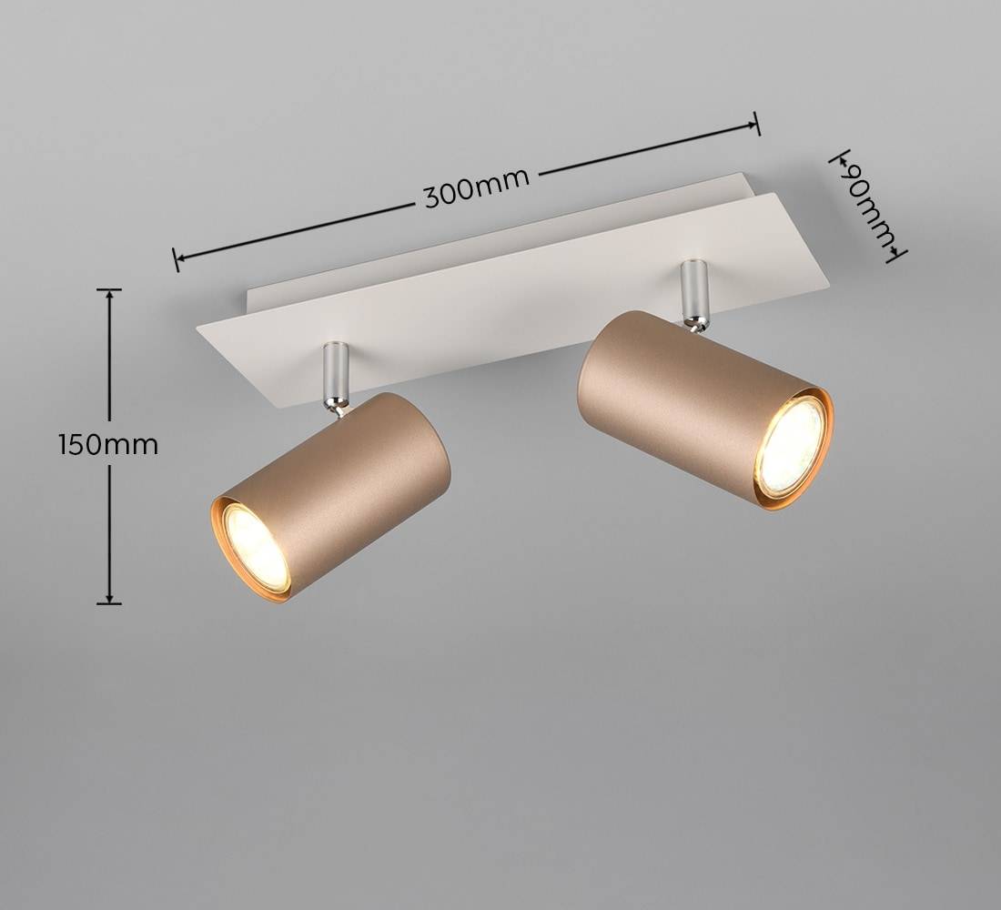 TRIO Deckenleuchte Marley 802400265 Coffee, 2 x GU10, max. je 35 W